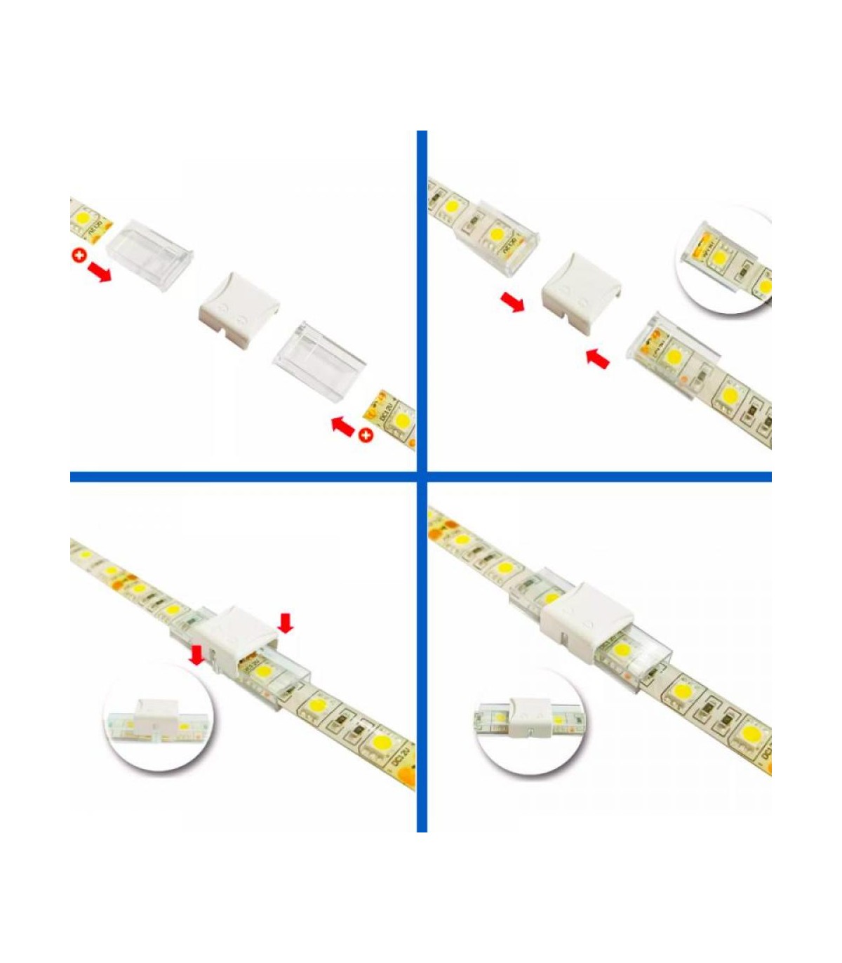 Câble avec connecteurs pour ruban led rvb - Lux et Déco, Ruban led et  accessoires