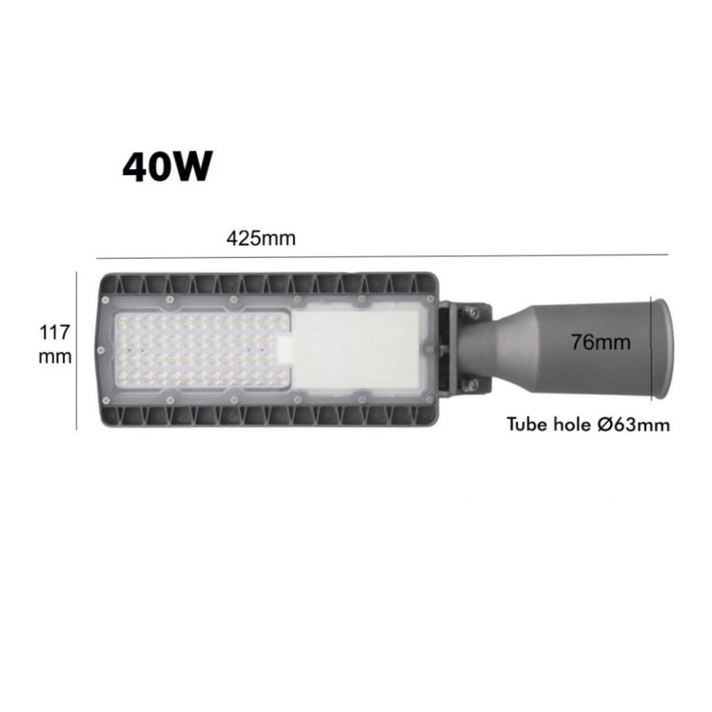 Lampione LED HALLEY 40W Chip BRIDGELUX 5600Lm