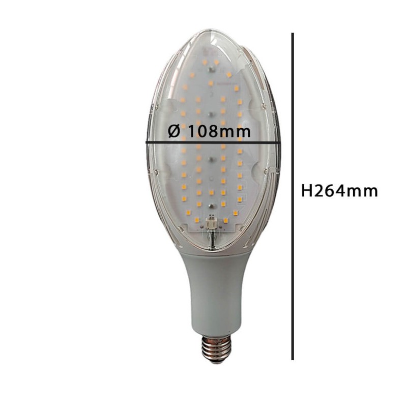 Bombilla lámpara LED para farola 45W E27 chip Bridgelux 6000Lm