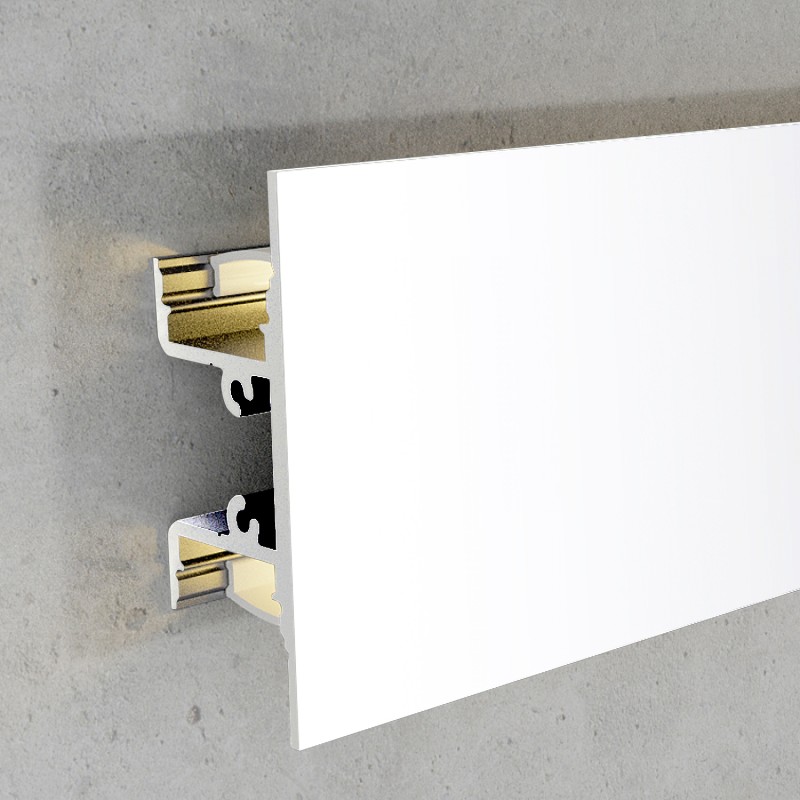 UP&DOWN Aluminum Wall Washer Profile White for LED Strip - 2 Meters