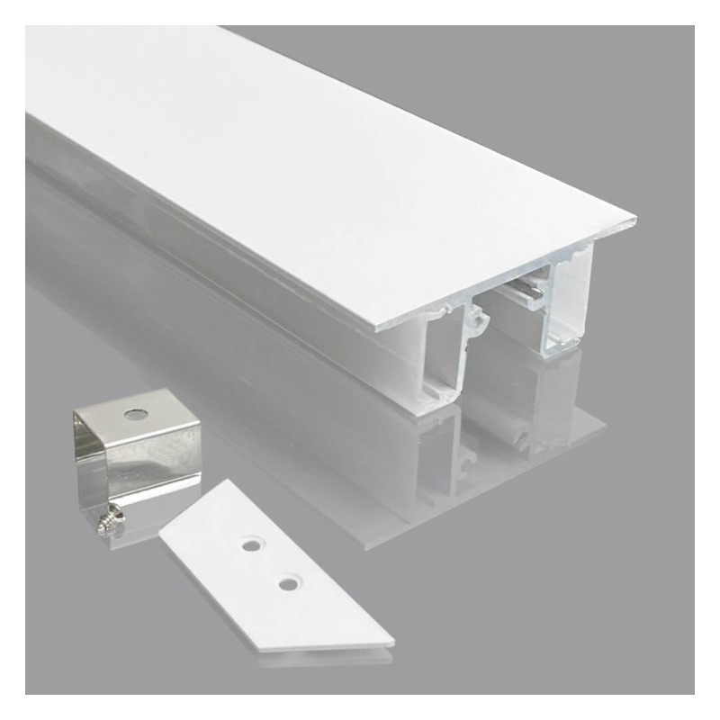 Profilé Aluminium Murale Blanc UP&DOWN pour ruban LED - 2 Mètres