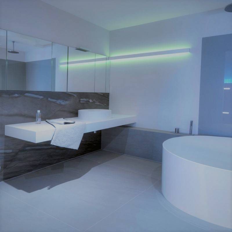 Profilo in alluminio Lavapareti Bianco UP&DOWN per striscia LED - 2 Metri