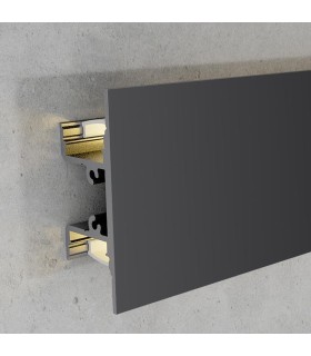 Perfil de aluminio moldura pared Negro UP&DOWN para tira LED - 2 Metros