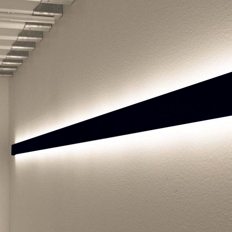 Profilo in alluminio lavapareti Nero UP&DOWN per striscia LED - 2 Metri