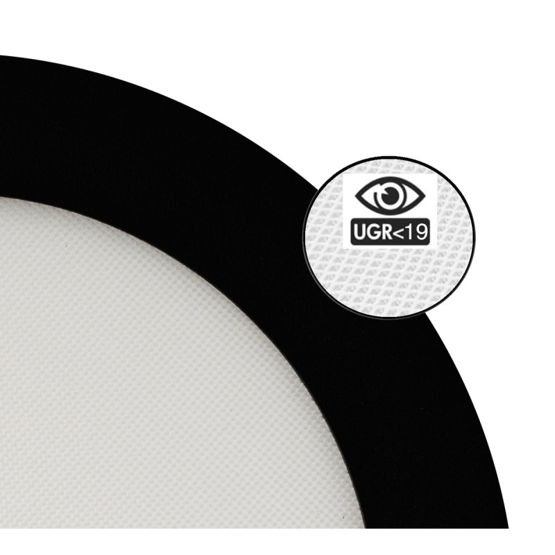 Downlight LED noir 18W 2000Lm CCT UGR19 puce OSRAM