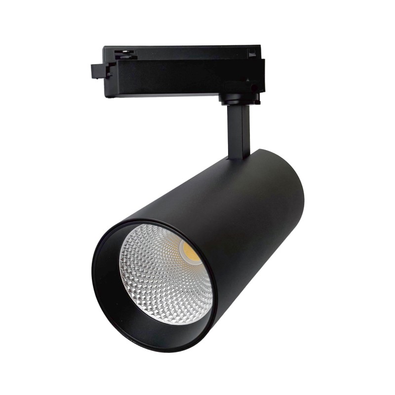 Faretto LED nero binario monofase 40W CCT chip BridgeLUX 38º-60º 4550Lm