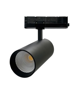 Proyector LED negro carril trifásico 40W CCT LiFUD/BridgeLUX CRI 90 38º-60º 4550Lm