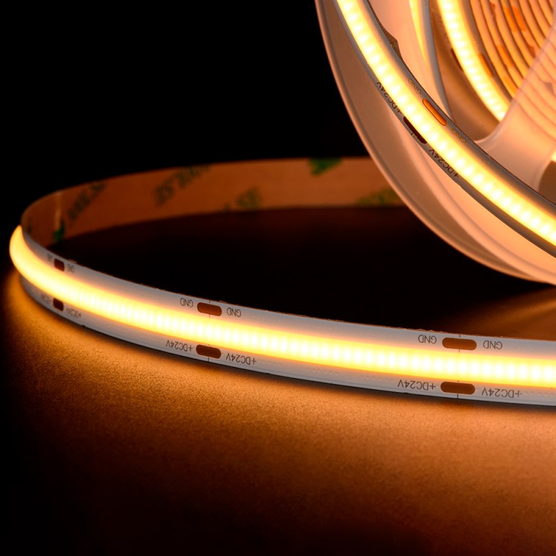 Striscia LED COB 24V 14W/m 528LED/m 1650Lm CRI90 IP20 - Rotolo 5 metri