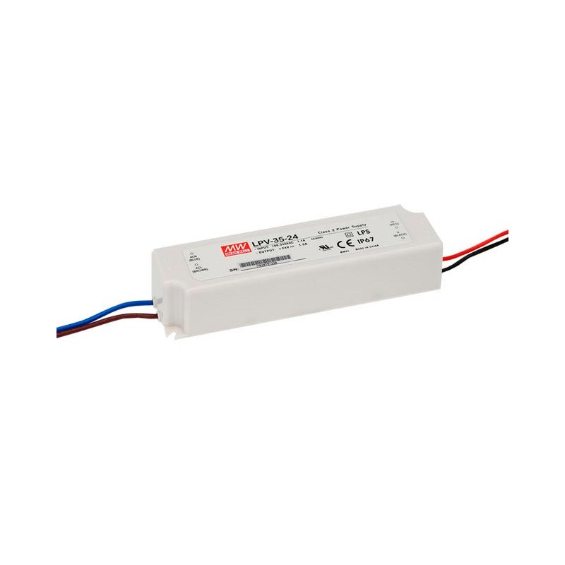 Alimentation MeanWell 24Vdc 35W 1.5A IP67 LPV-35-24