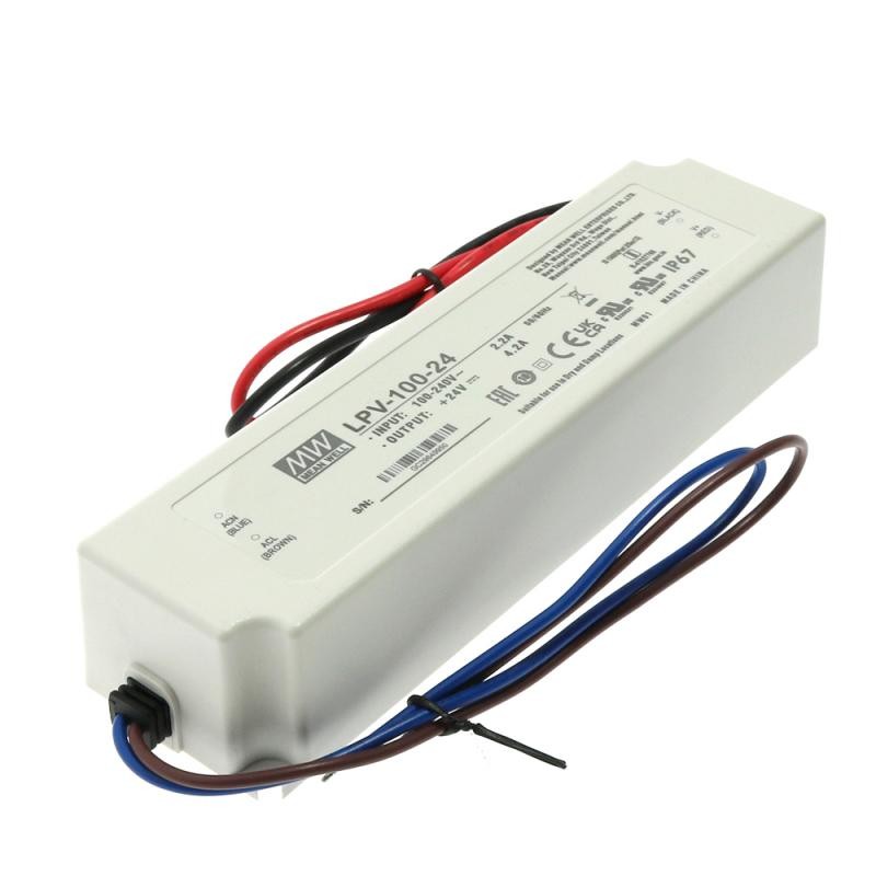 Alimentatore MeanWell 24Vdc 100W 4.2A IP67 LPV-100-24