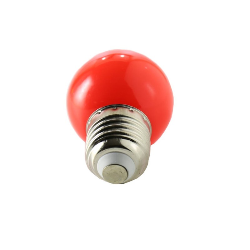 Lampadina LED E27 sferica G45 1W Colore rosso per ghirlande