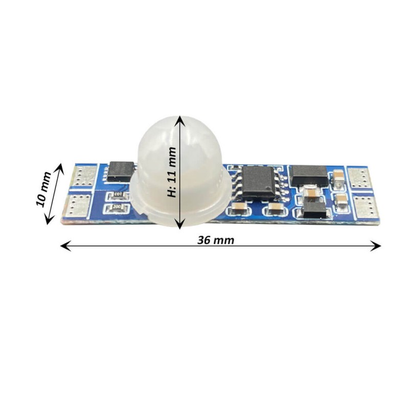 Capteur de mouvement pour profilés en aluminium et ruban LED 12/24VDC
