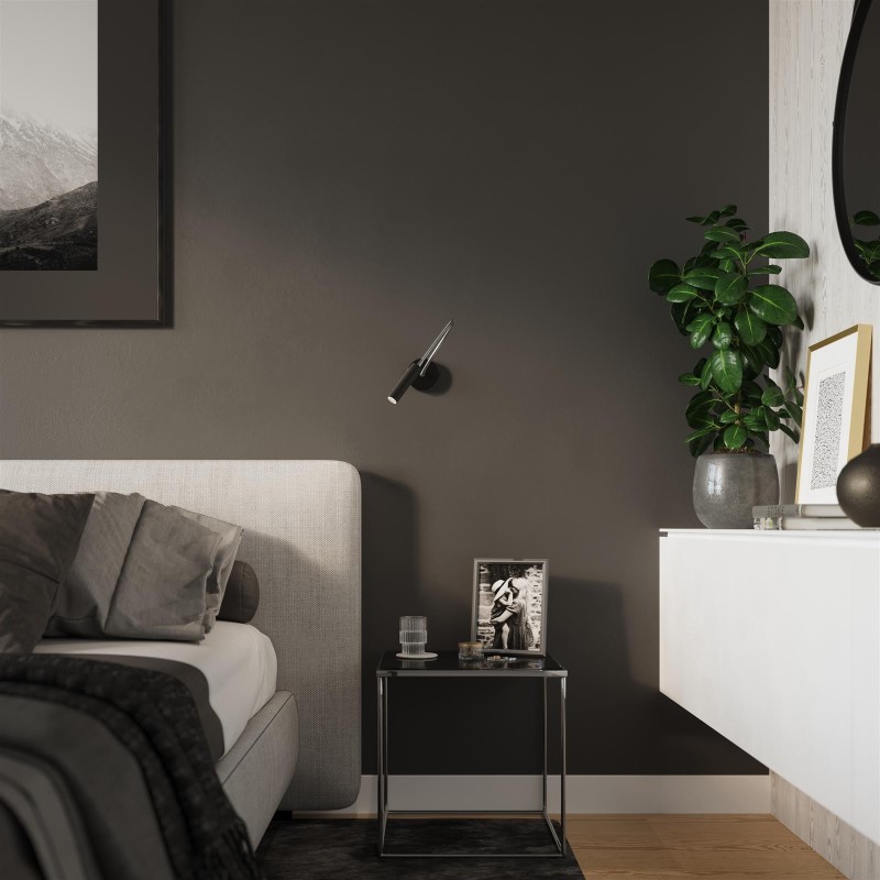 AXIL black wall sconce by SOLLUX