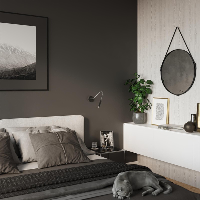 AXIL black wall sconce by SOLLUX