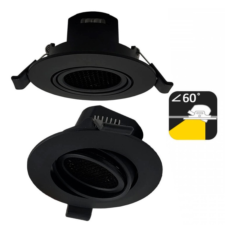 7W Selectable CCT Black Recessed Adjustable LED Downlight 700Lm URG17