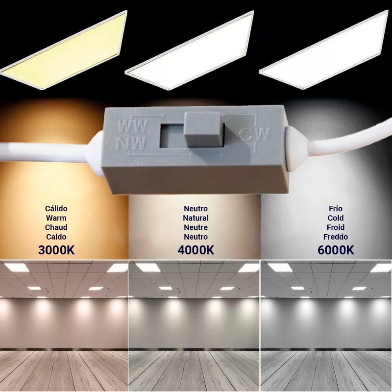 Panneau LED 60x60cm 40W UGR19 CCT Sélectionnable driver LIFUD 4800Lm