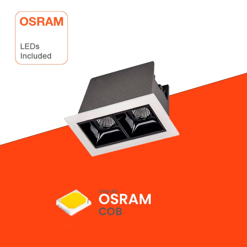 Faretto LED da incasso mini 4W chip OSRAM 15º UGR17 320Lm