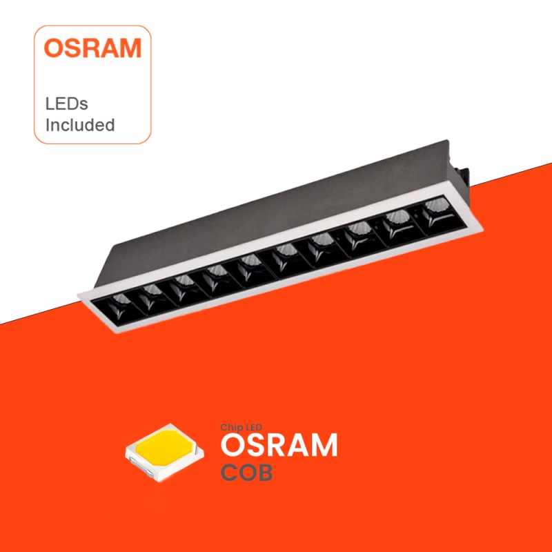 20W Linear recessed MINI SPOT LED OSRAM chip 15º UGR17 1600Lm