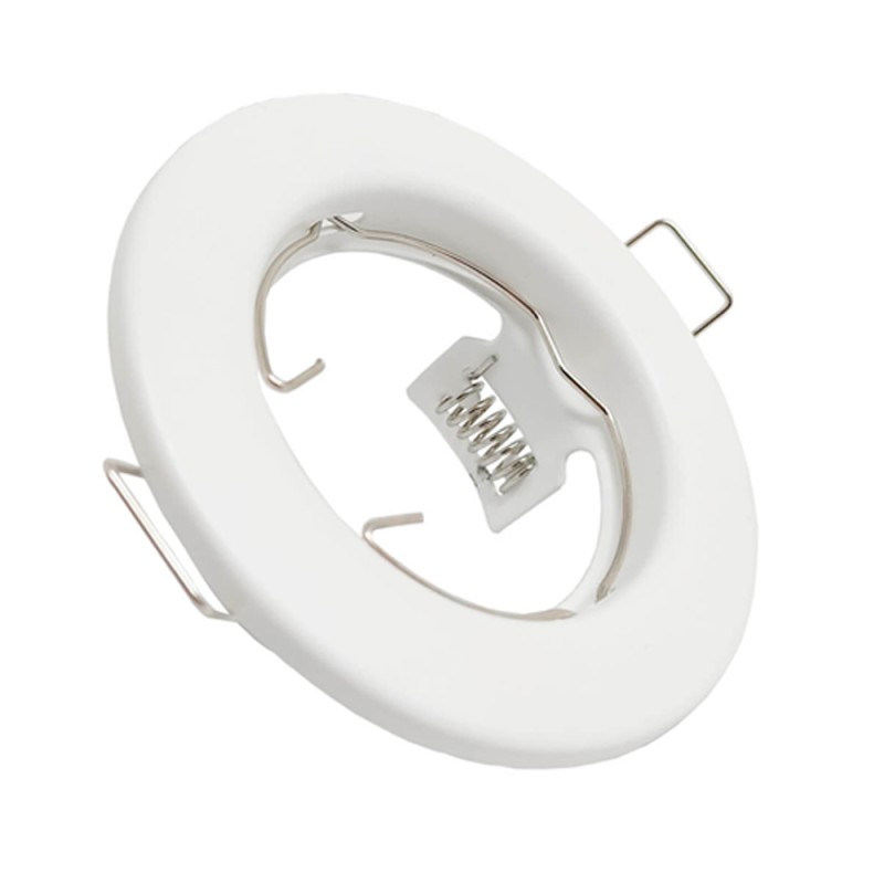 Pack 2 uni - Anneau Encastrable Rond Fixe Blanc pour ampoule LED GU10/MR16