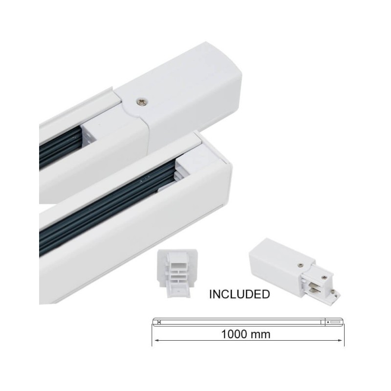 Carril trifásico reforzado para focos LED - 1 metro