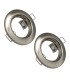 Pack 2 uni - Anneau Encastrable Fixe Rond Nickel pour ampoule LED GU10/MR16