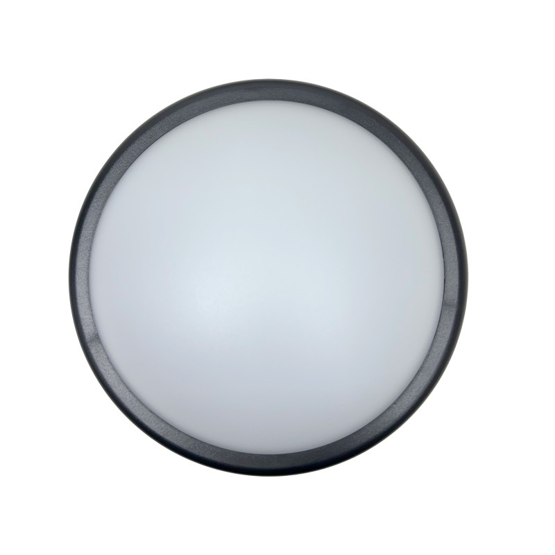Plafonnier LED Circulaire Noir 10W IP54 700Lm