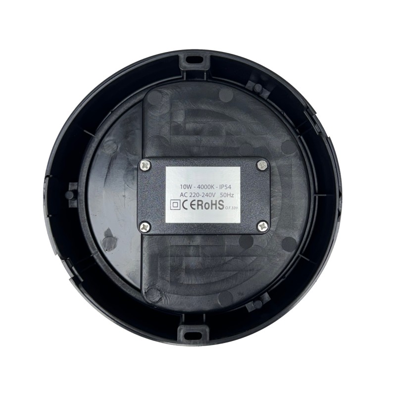 Plafoniera LED Circolare Nera 10W IP57 700Lm
