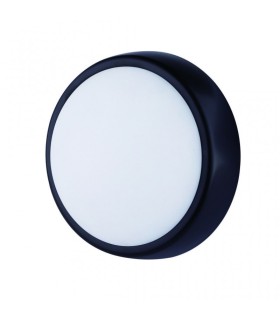 Plafón LED exterior 10W circular negro IP54 700Lm