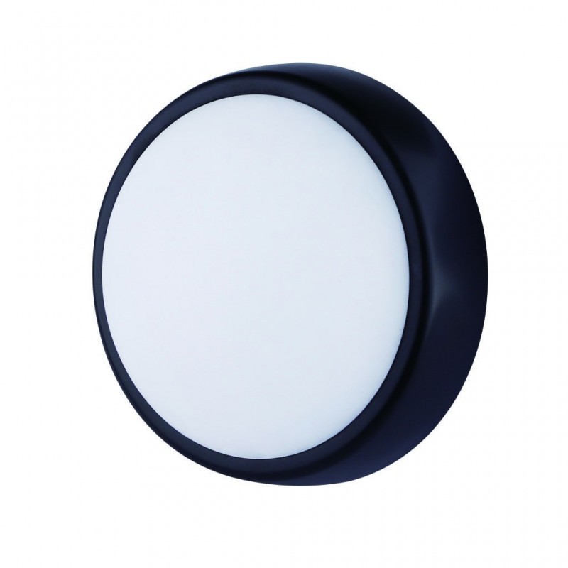 Plafón LED exterior 10W circular negro IP54 700Lm