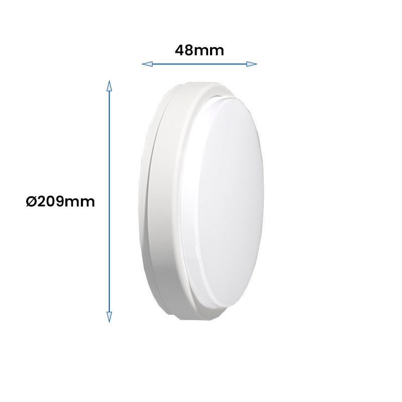 Plafón LED exterior 12W circular blanco IP54 960Lm