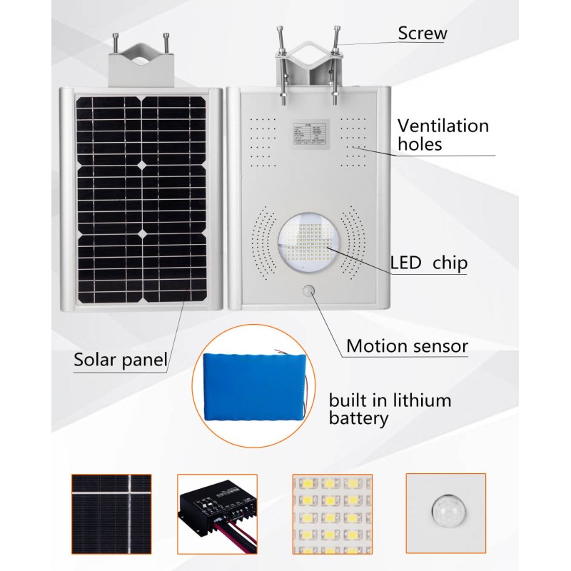 Farola Solar LED All-In-One 12W - 1560 Lúmenes