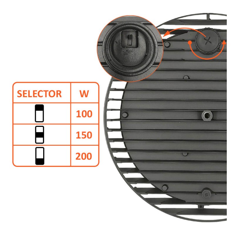 Campana LED UFO PRO Potenza selezionabile 100W-150W-200W chip OSRAM 26000Lm IP65