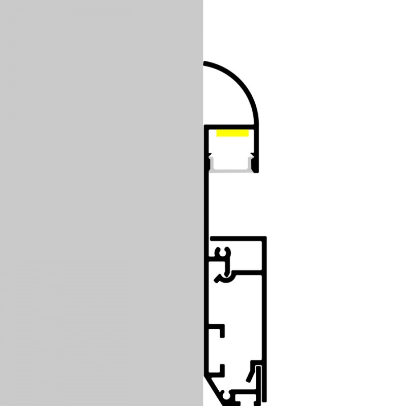 Aluminum surface BASEBOARD 2m Profile for LED Strip
