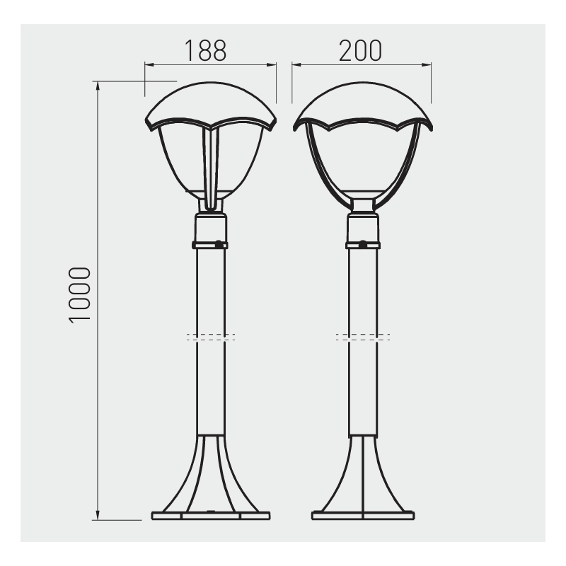 Baliza para caminos GRANDE 100cm E27 IP54