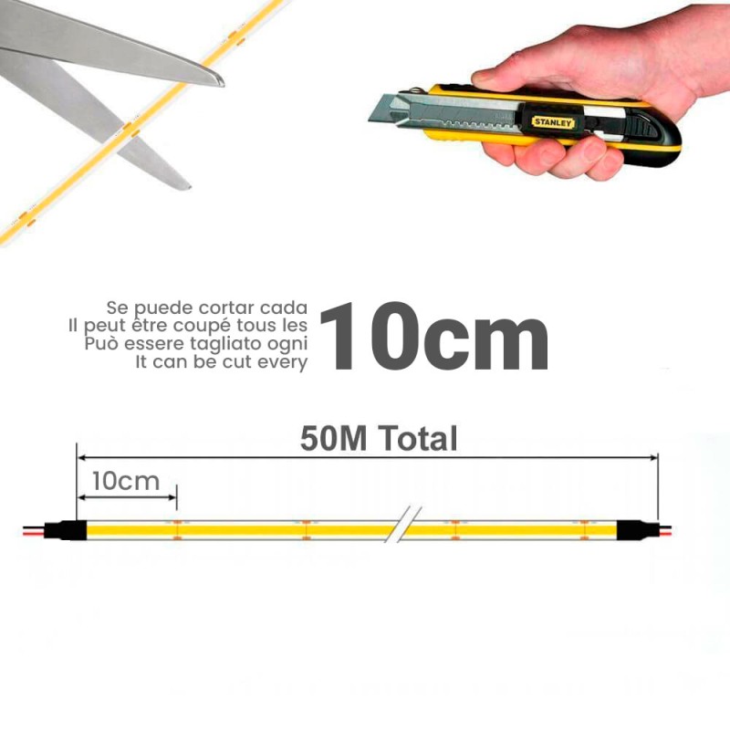 Striscia LED COB PRO 230V 16W 560LED/m 1650Lm/m IP65