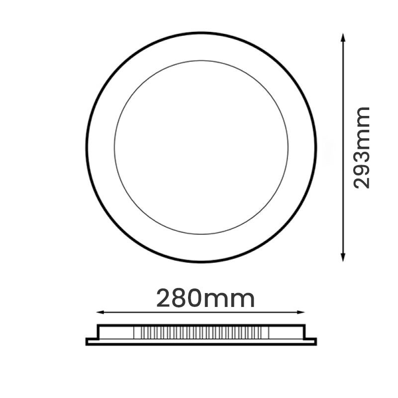 Downlight LED 24W 2400Lm CCT Selezionabile taglio Ø280mm