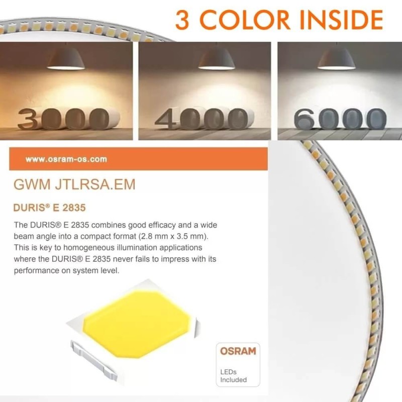20W 2200LmRecessed Selectable CCT LED Downlight OSRAM Chip