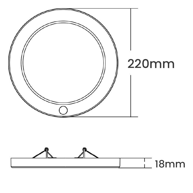 Downlight LED 18W CCT sélectionnable capteur PIR découpe adjustable