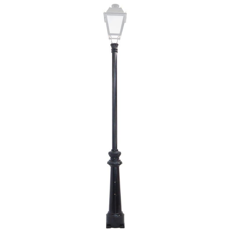 Colonne pour lampadaire VILLA noire 3,2 mètres