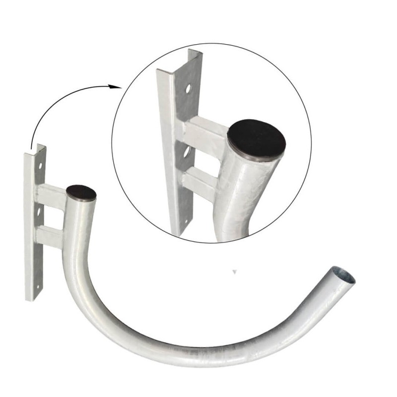 Soporte curvo para Farola en Acero - 70cm