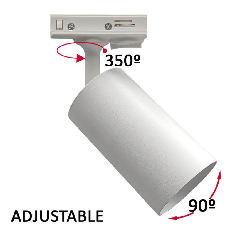 Spot rail monophasé pour ampoule LED GU10