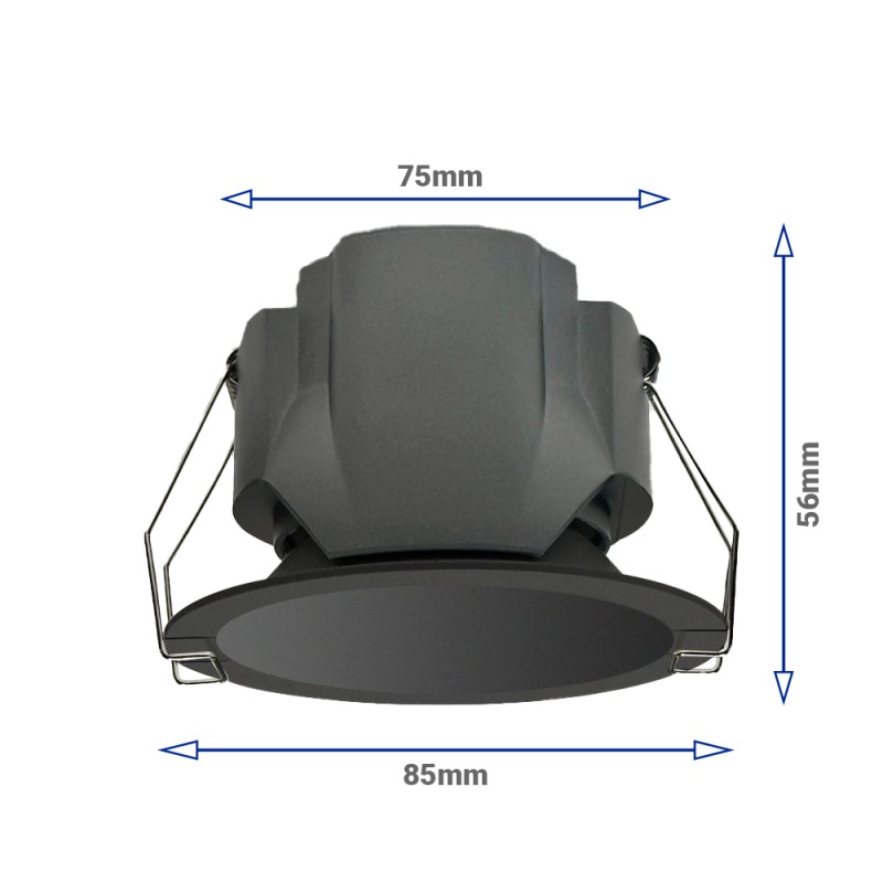 Faretto LED da incasso LUXO BLACK 12W CCT selezionabile IP65 1450Lm per bagni e cucine