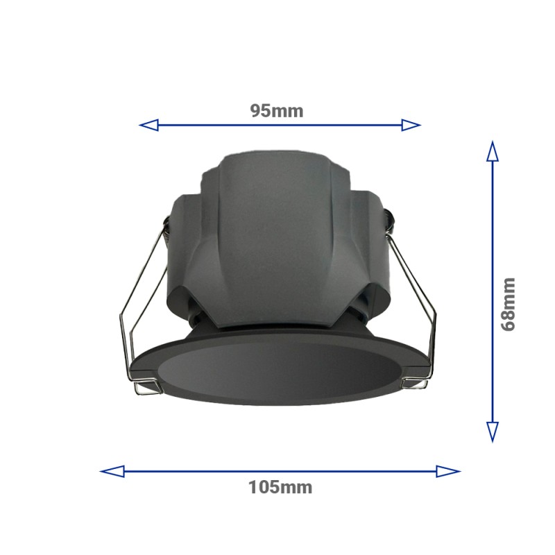 Foco empotrable LED LUXO BLACK 18W CCT seleccionable IP65 2080Lm para baños y cocinas