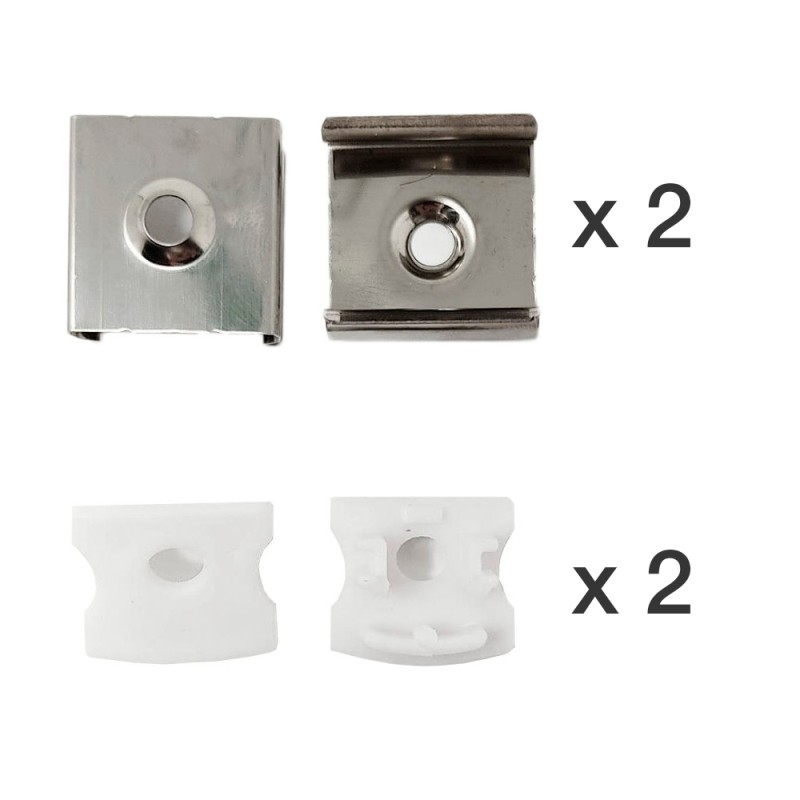 17x15mm Surface Aluminum Silver Profile for LED Strip - 2m