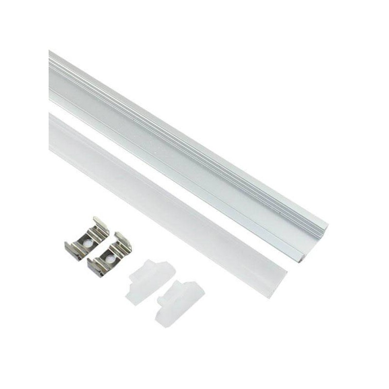 Profilo da incasso Bianco 24x7 per striscia LED - 2 metri