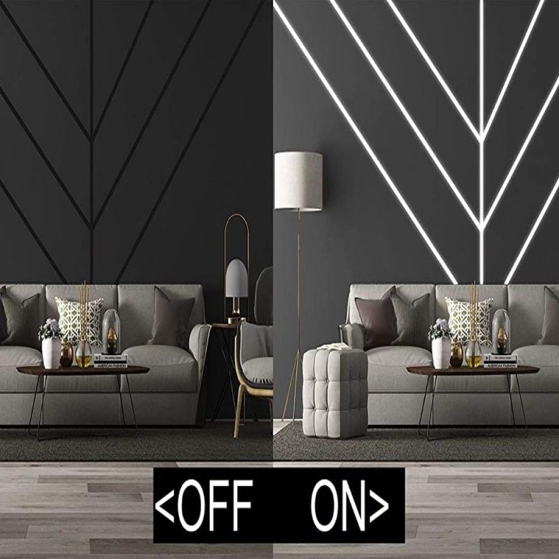 Profil encastrable aluminium noir 24x15mm Diffuseur noir pour ruban LED - 2 mètres