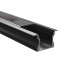 Profil encastrable aluminium noir 24x15mm Diffuseur noir pour ruban LED - 2 mètres