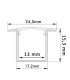 24x15mm Grey recessed aluminum Profile for LED Strips - 2m kit