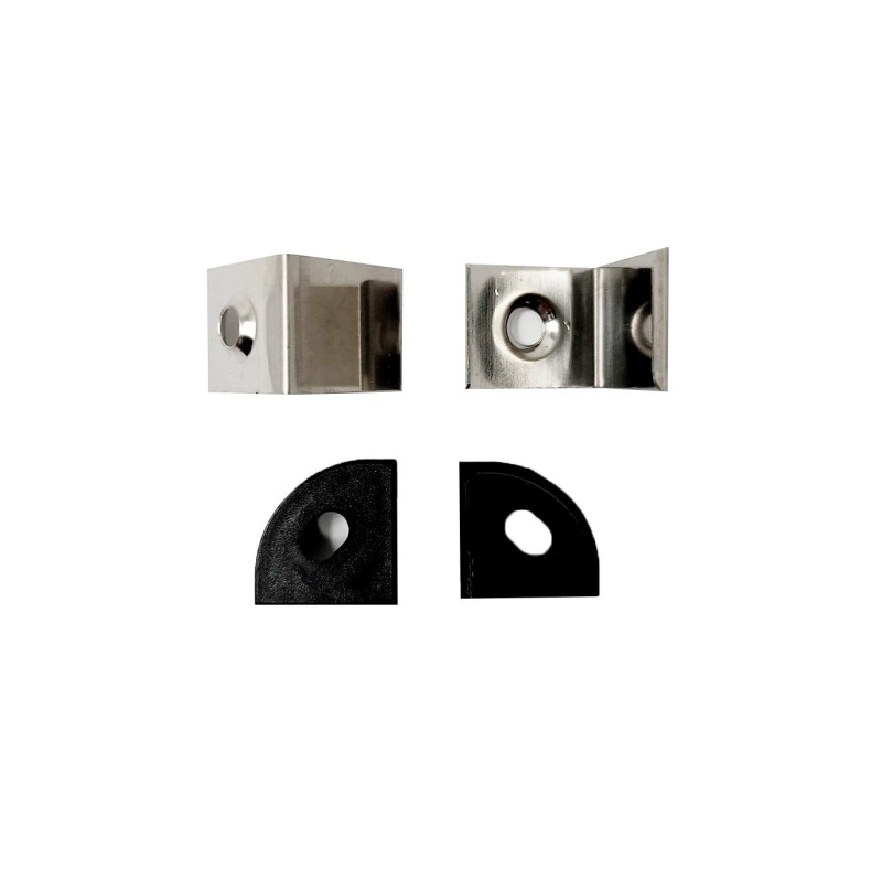 16x16mm Aluminum Angle Corner Black Profile for LED Strip - 2 Meters
