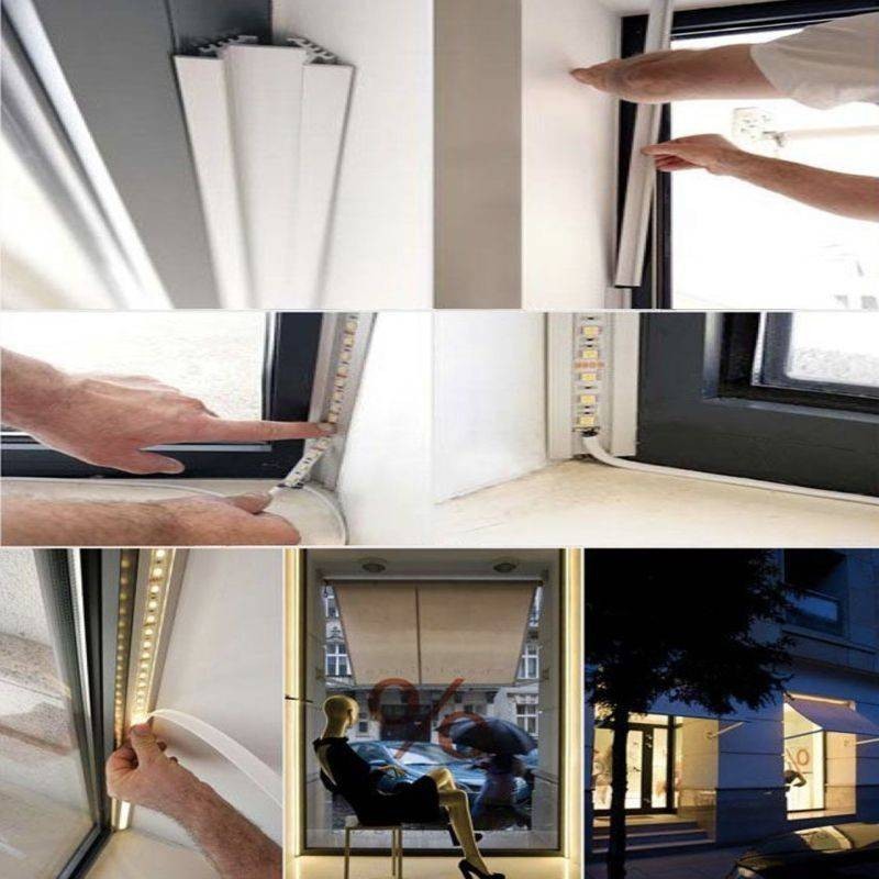 16x16mm Aluminum Angle Corner Black Profile for LED Strip - 2 Meters